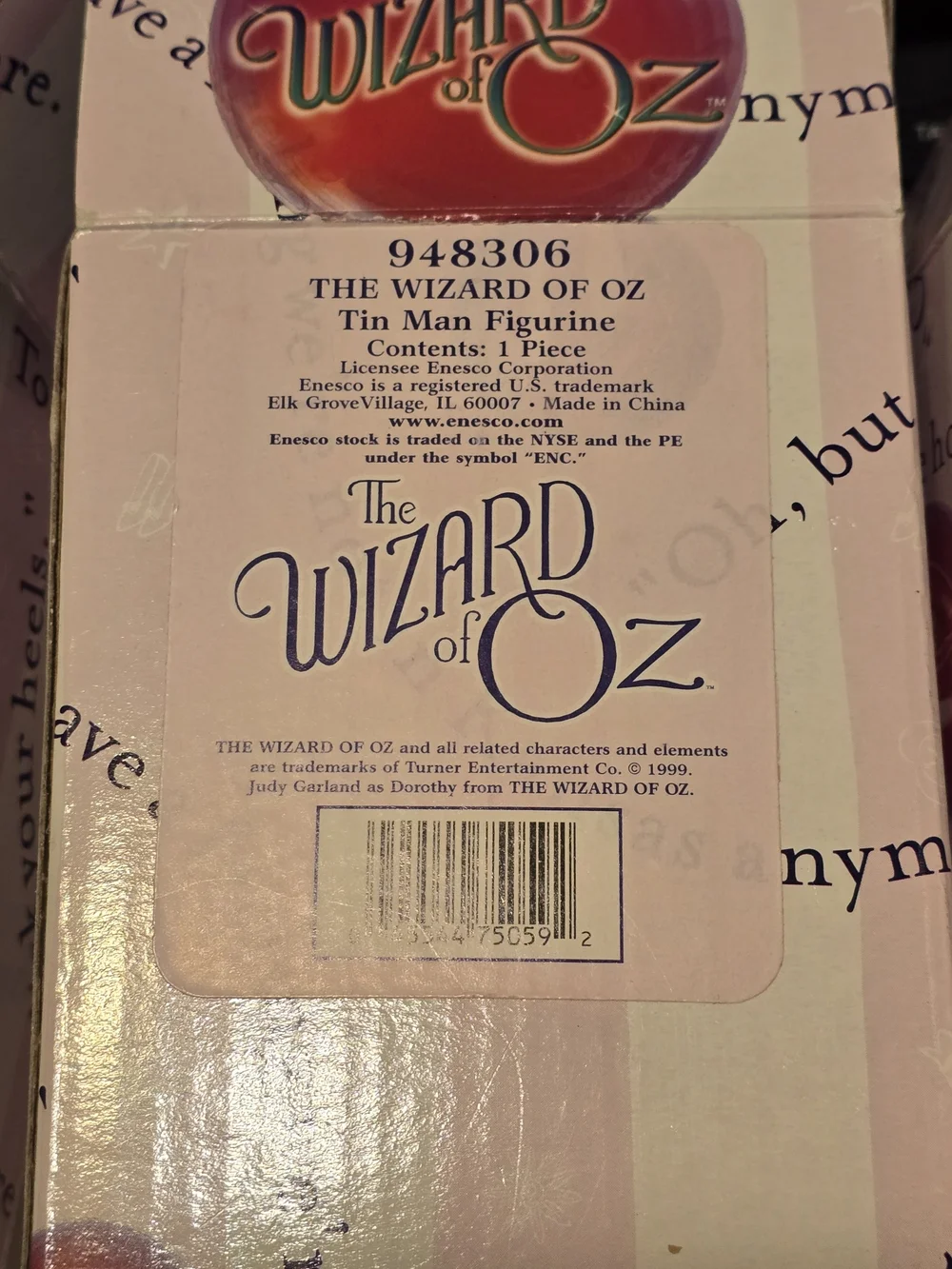 Enesco Wizard of Oz Set of 6 Dorothy, Scarecrow, Tin Man, Lion, Glinda, & Witch